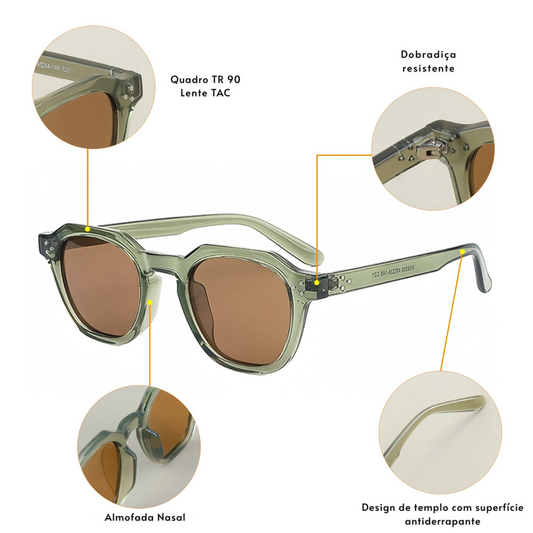 Óculos de Sol Retrô Polarizados - CATERSIDE