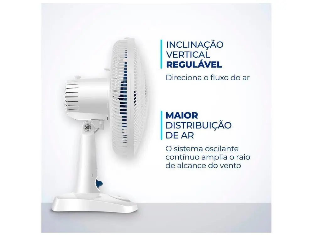 Ventilador de Mesa Mondial Super Power VSP-30-W – 3 Velocidades, Silencioso, 220V