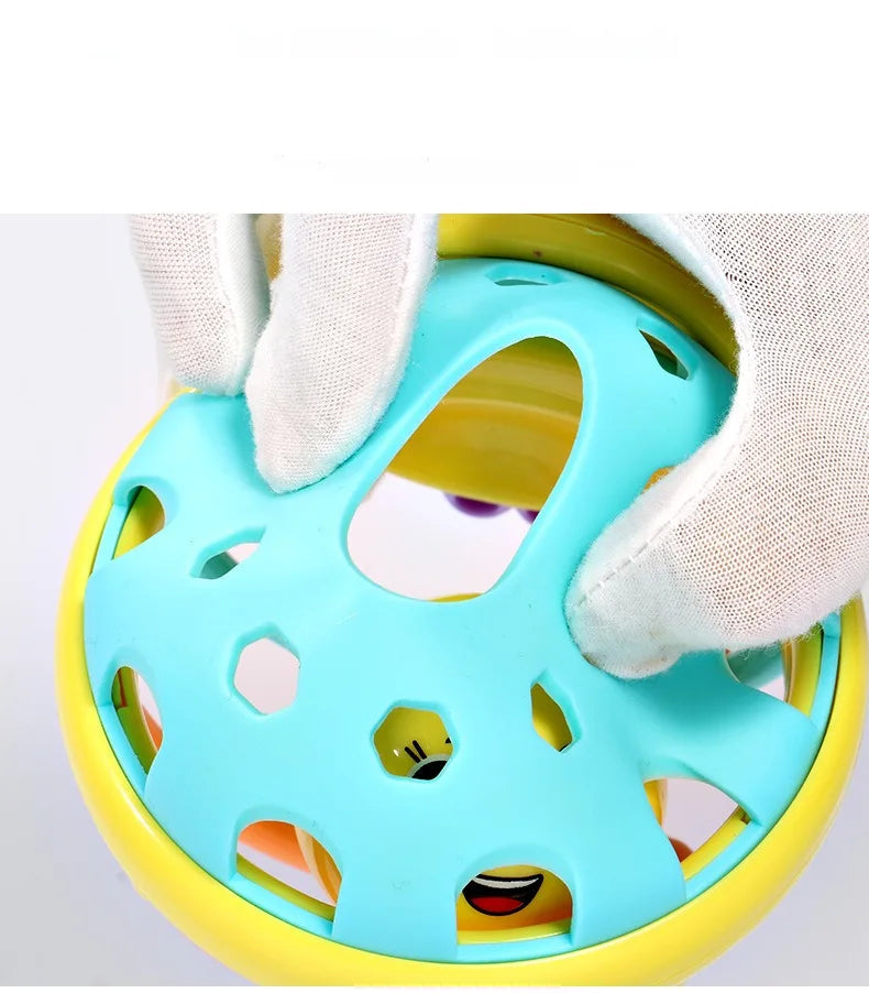 Bola Sensorial para Bebê 10cm com Chocalho - Andador Dobrável, Desenvolve Inteligência e Entretenimento para Bebês de 0 a 12 Meses