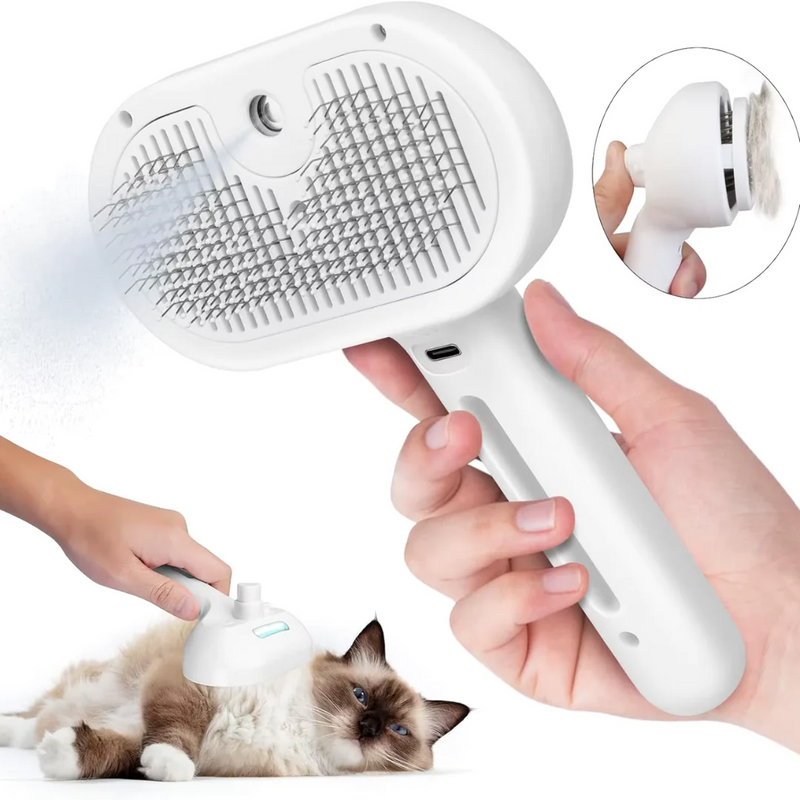 Escova Autolimpante com Vapor para Pets - FurCare Pro