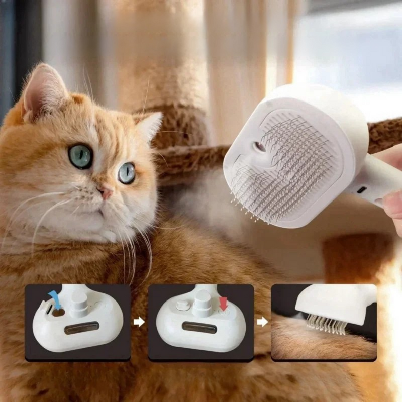 Escova Autolimpante com Vapor para Pets - FurCare Pro