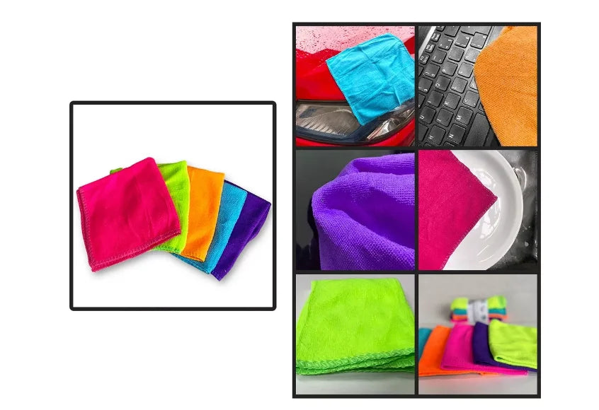 Pano de Microfibra Anti-Risco 30x30 para Automóveis (5 Unidades)