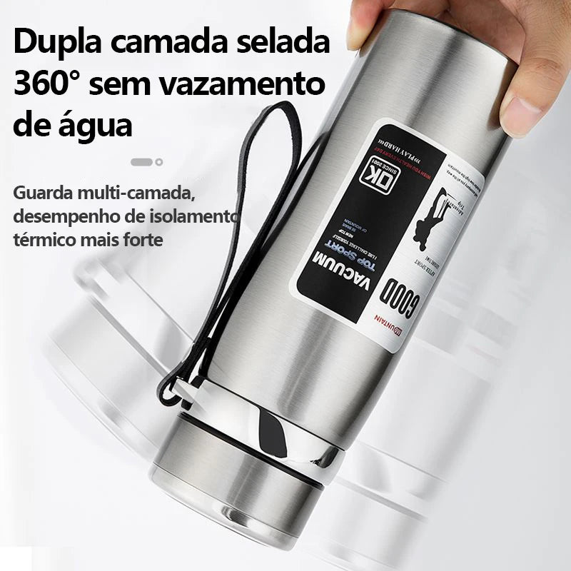 Garrafa Térmica de 800ml - Isolamento a Vácuo e Super Resistência