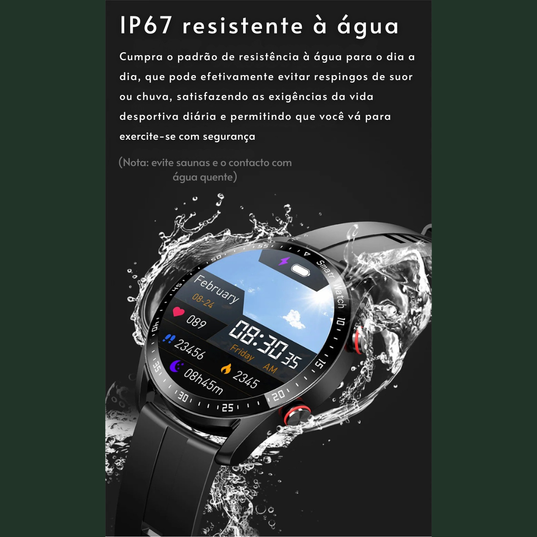 Smartwatch Masculino com ECG + PPG, Chamadas via Bluetooth e Monitoramento de Saúde – ChiBear