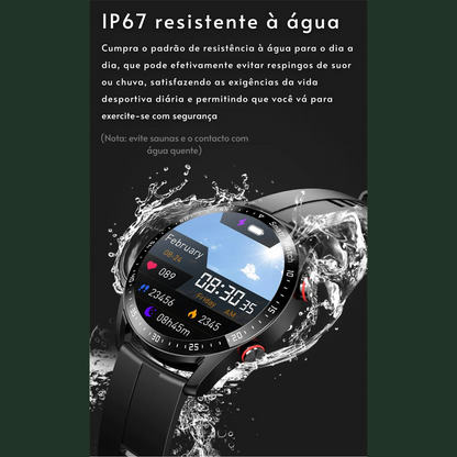 Smartwatch Masculino com ECG + PPG, Chamadas via Bluetooth e Monitoramento de Saúde – ChiBear