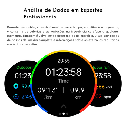 Smartwatch  com Tela AMOLED 1.43", Bluetooth e Monitoramento de Saúde – Compatível com Xiaomi, Huawei, Android e iOS