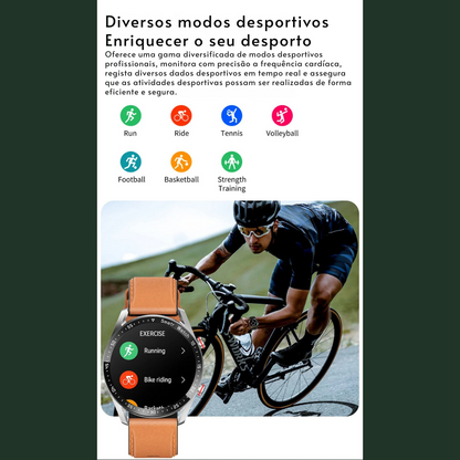 Smartwatch Masculino com ECG + PPG, Chamadas via Bluetooth e Monitoramento de Saúde – ChiBear