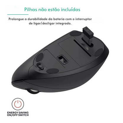 Mouse Vertical Ergonômico Sem Fio SUPMANGO | 2.4GHz | 6 Botões | 3 Níveis de DPI |