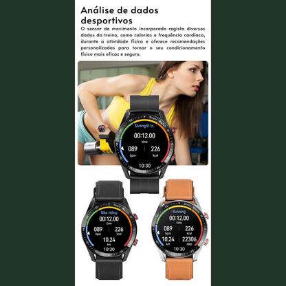 Smartwatch Masculino com ECG + PPG, Chamadas via Bluetooth e Monitoramento de Saúde – ChiBear