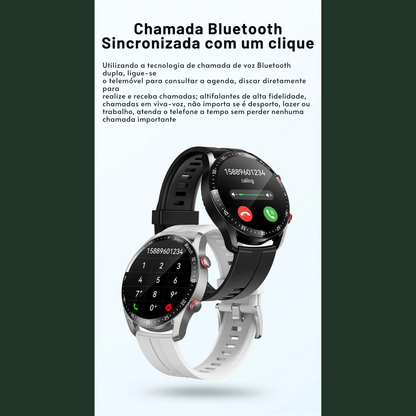 Smartwatch Masculino com ECG + PPG, Chamadas via Bluetooth e Monitoramento de Saúde – ChiBear