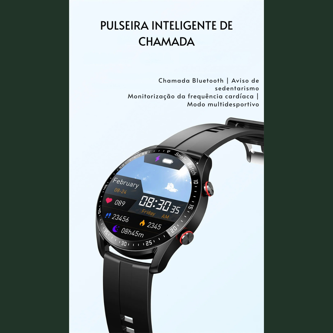 Smartwatch Masculino com ECG + PPG, Chamadas via Bluetooth e Monitoramento de Saúde – ChiBear
