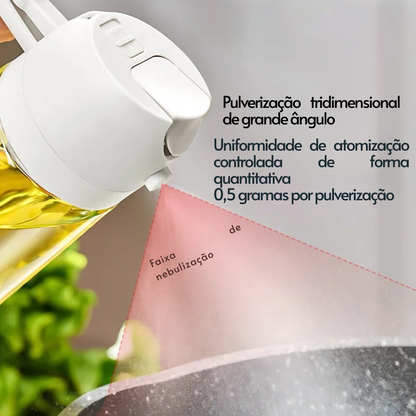 Spray de Óleo 2 em 1 – Pulverizador de Óleo para Cozinha, Garrafa de Óleo em Spray