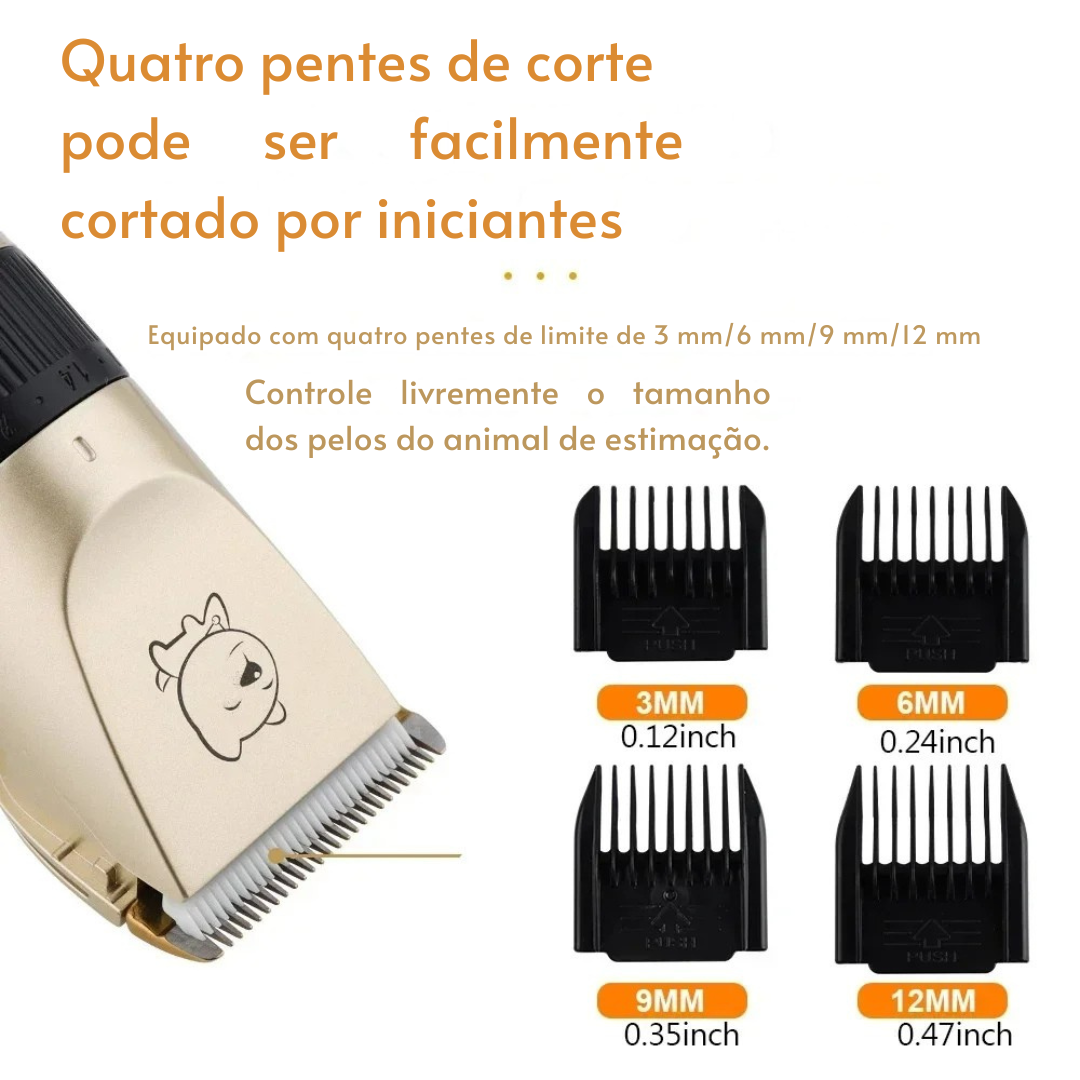 Máquina Profissional de Cortar Pelos para Cães – Aparador Elétrico Recarregável por USB