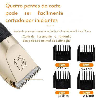 Máquina Profissional de Cortar Pelos para Cães – Aparador Elétrico Recarregável por USB