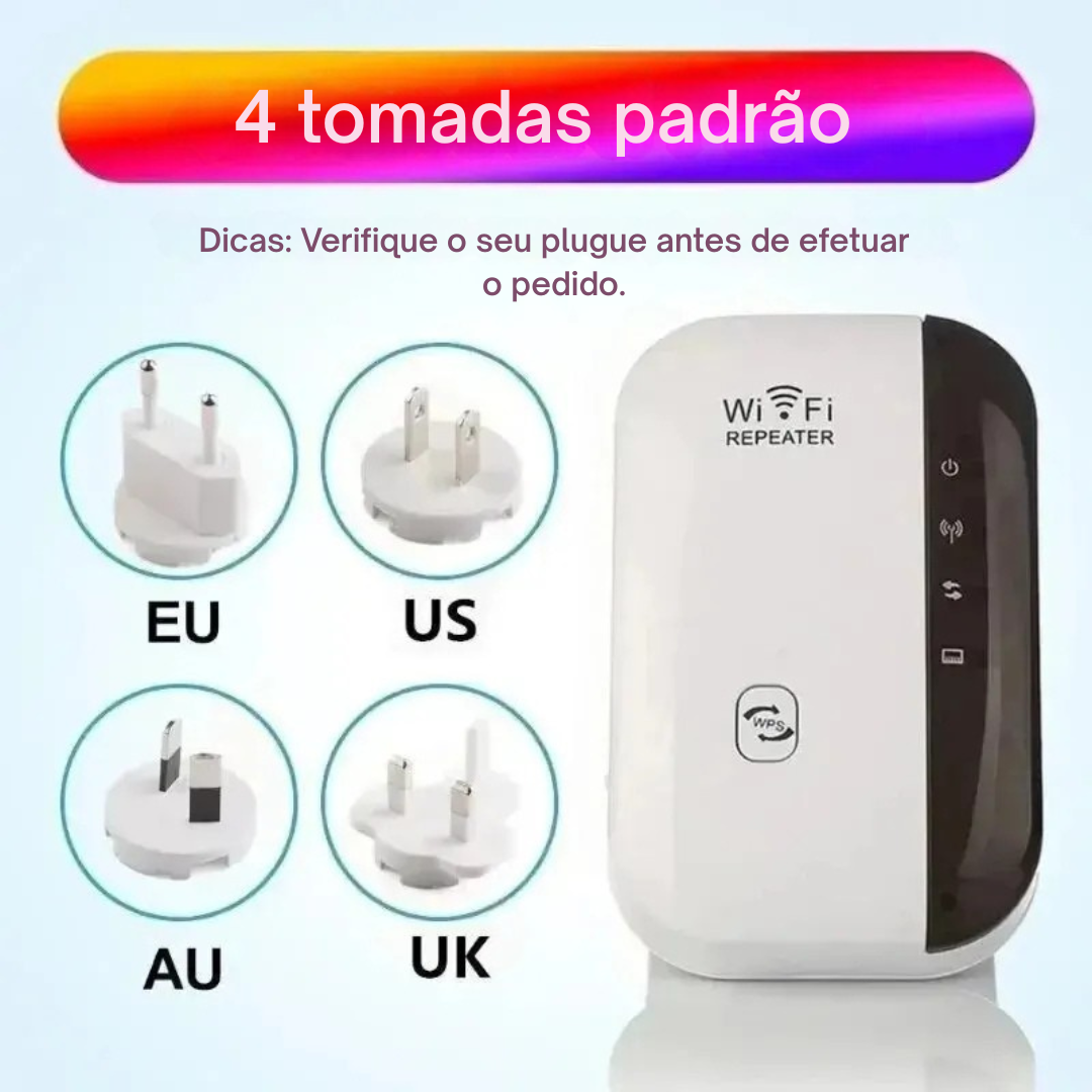 Repetidor de Sinal Wi-Fi Sem Fio – Amplificador de Rede para Casa e Escritório