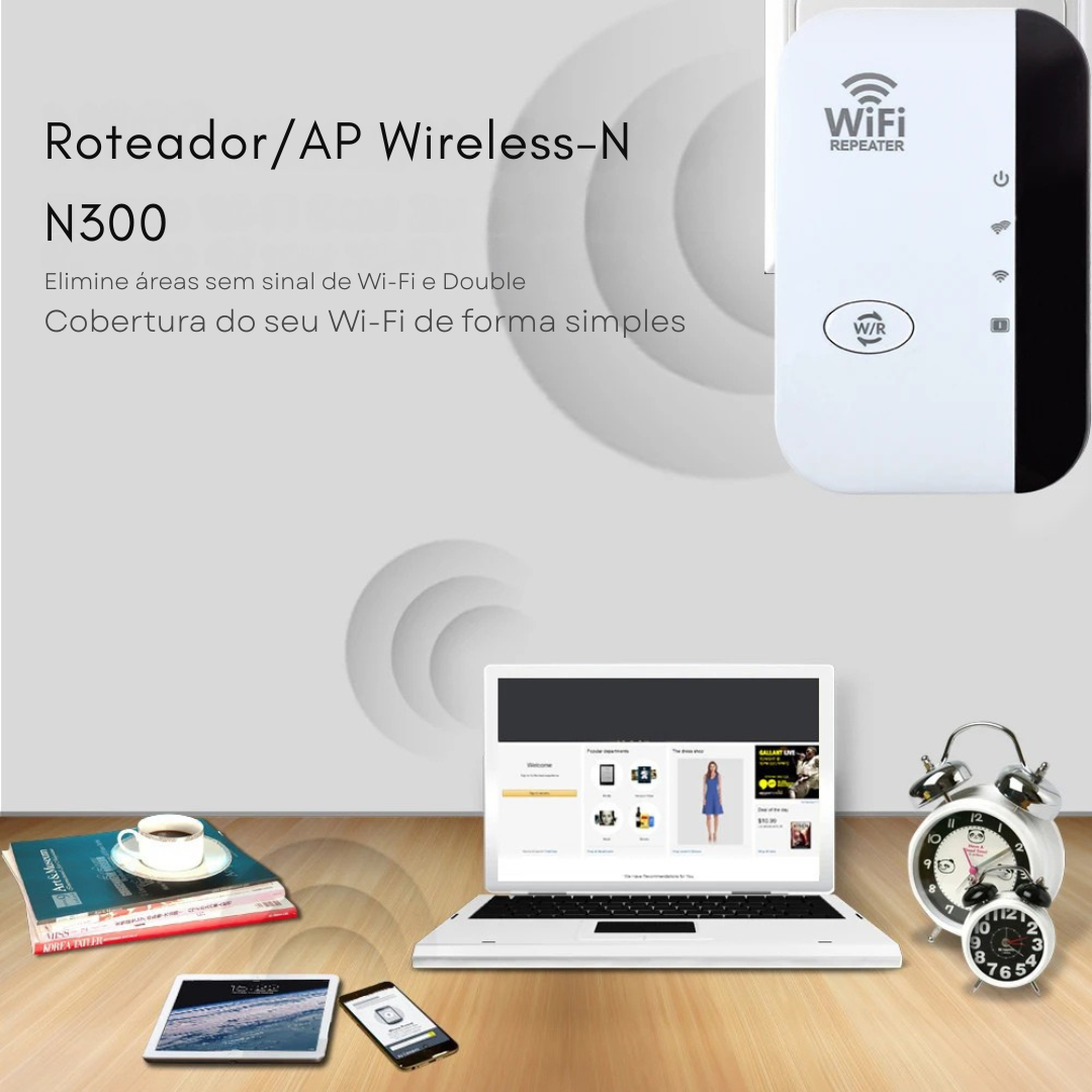 Repetidor de Sinal Wi-Fi FENVI 300Mbps – Amplificador de Sinal Sem Fio para Casa e Escritório