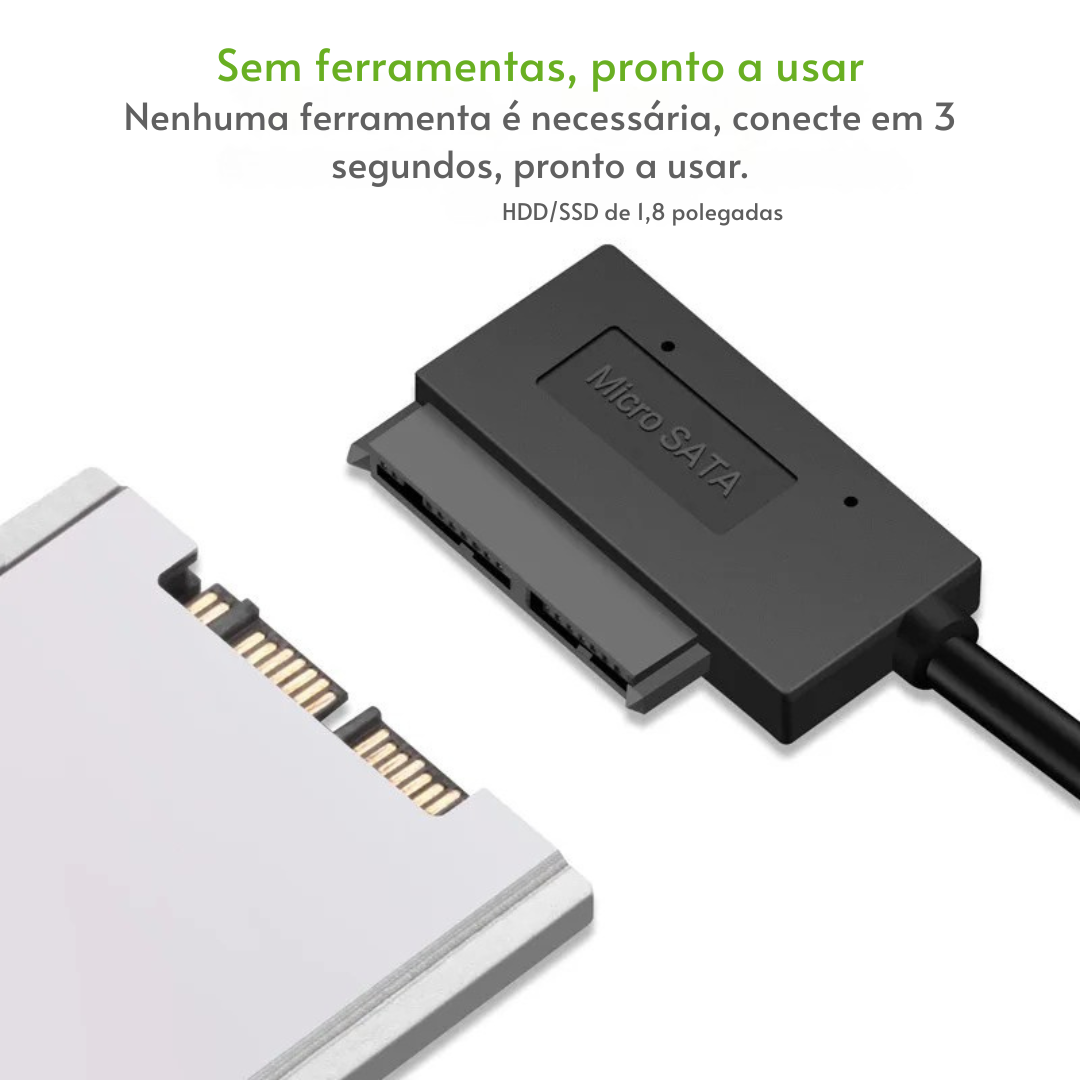 Cabo SATA para USB 3.0/2.0  | Até 6 Gbps | Compatível com HDD e SSD 2,5"