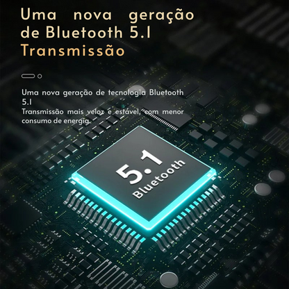 Fones de Ouvido M90 TWS Bluetooth – Controle Touch, Cancelamento de Ruído, Estéreo HiFi e Microfone Integrado