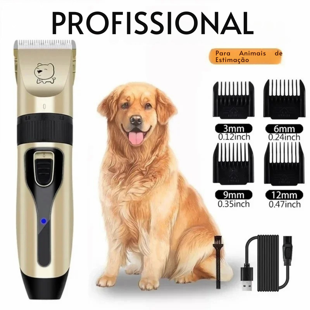 Máquina Profissional de Cortar Pelos para Cães – Aparador Elétrico Recarregável por USB