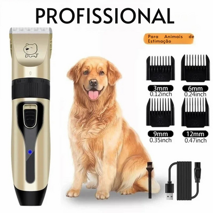 Máquina Profissional de Cortar Pelos para Cães – Aparador Elétrico Recarregável por USB