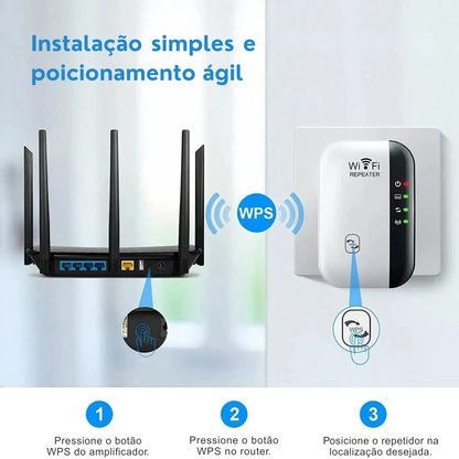 Repetidor de Sinal Wi-Fi Sem Fio – Amplificador de Rede para Casa e Escritório