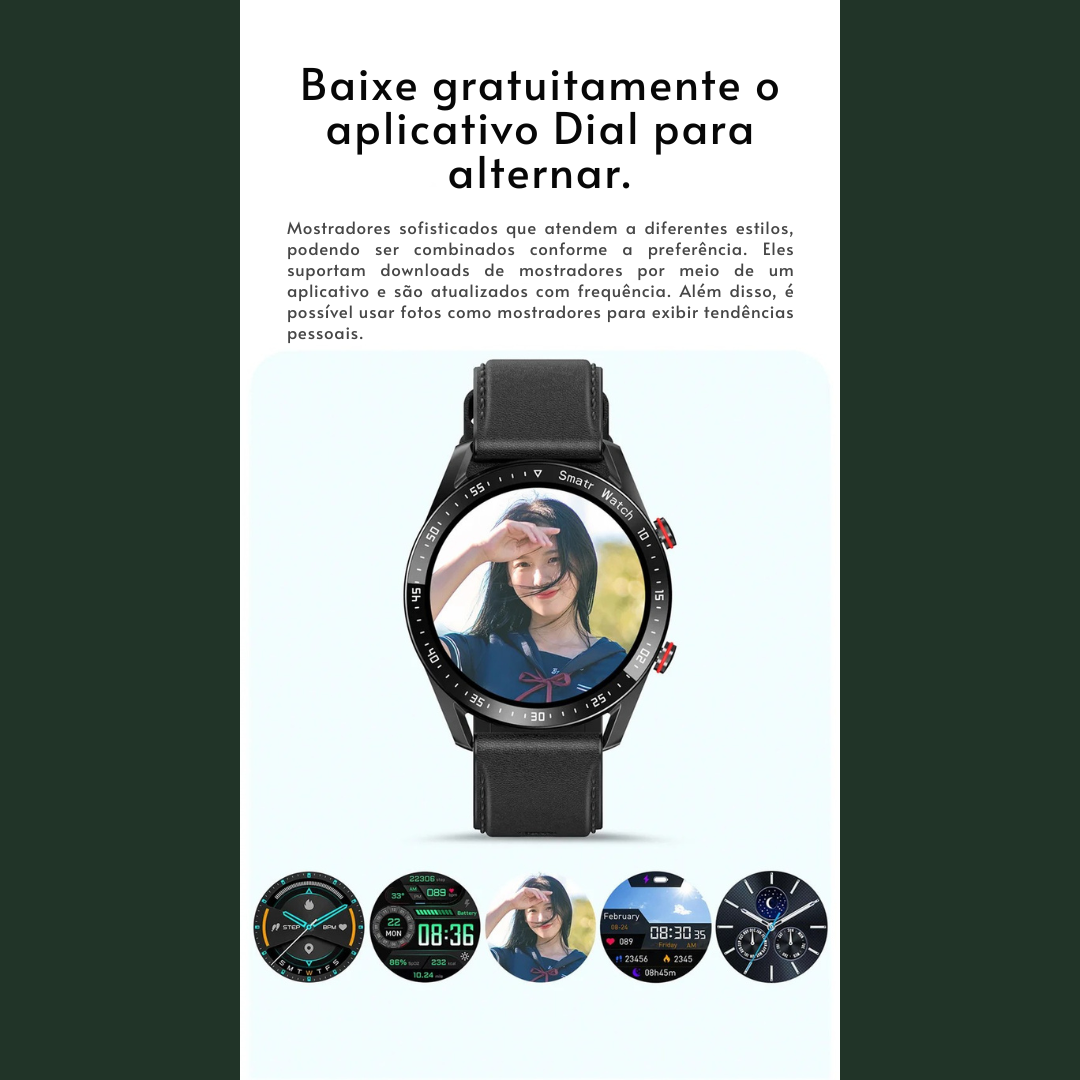 Smartwatch Masculino com ECG + PPG, Chamadas via Bluetooth e Monitoramento de Saúde – ChiBear