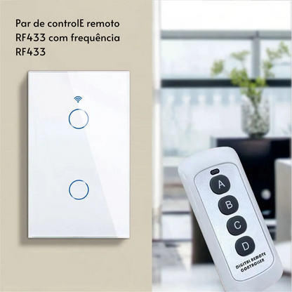 Interruptor de Parede Inteligente Alexa WiFi + RF433 Sem Fio – Controle por Voz, Compatível com Alexa e Google Home