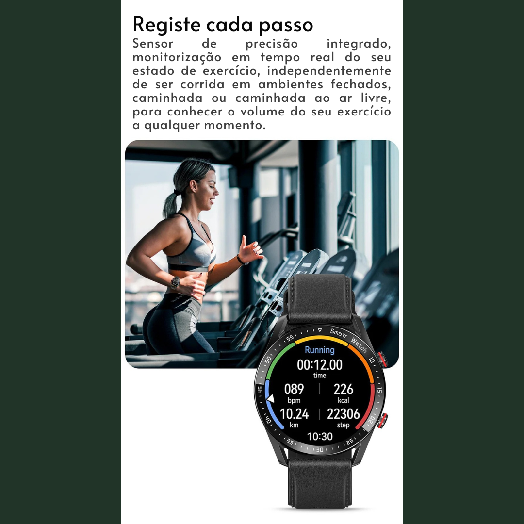 Smartwatch Masculino com ECG + PPG, Chamadas via Bluetooth e Monitoramento de Saúde – ChiBear