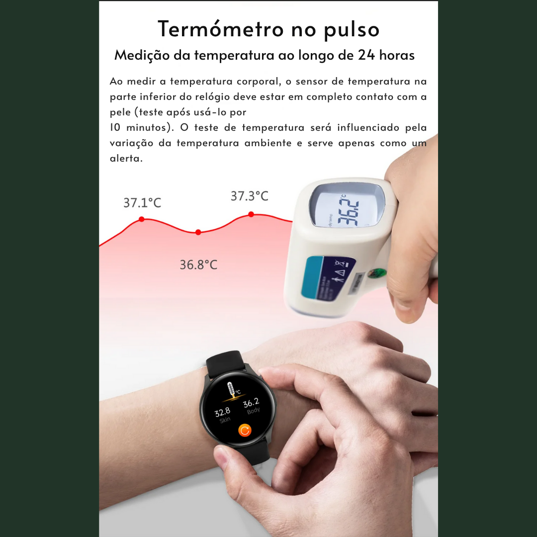 Smartwatch  com Tela AMOLED 1.43", Bluetooth e Monitoramento de Saúde – Compatível com Xiaomi, Huawei, Android e iOS