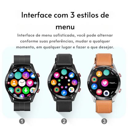 Smartwatch Masculino com ECG + PPG, Chamadas via Bluetooth e Monitoramento de Saúde – ChiBear