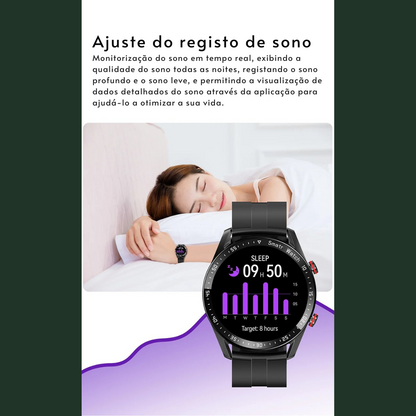 Smartwatch Masculino com ECG + PPG, Chamadas via Bluetooth e Monitoramento de Saúde – ChiBear