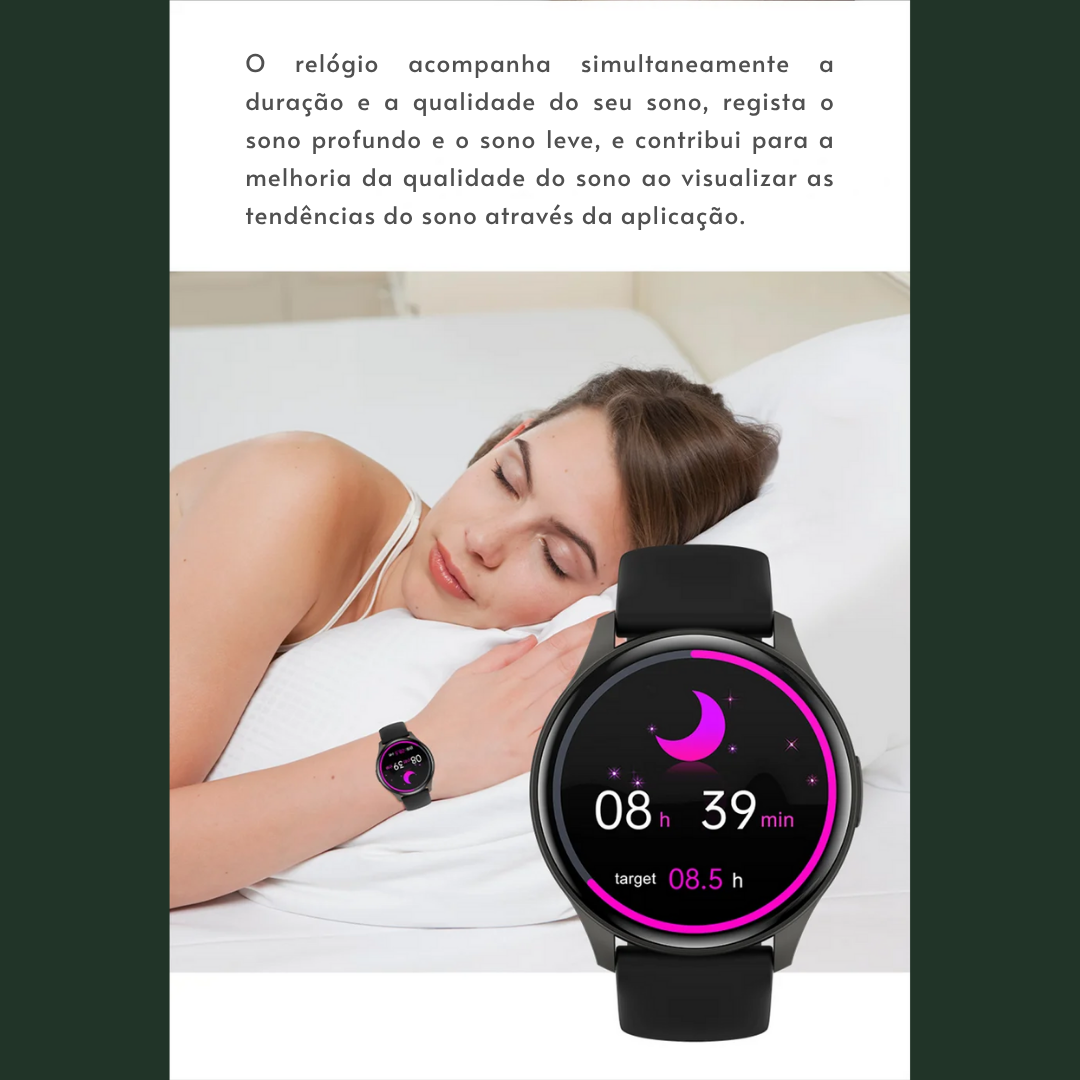 Smartwatch  com Tela AMOLED 1.43", Bluetooth e Monitoramento de Saúde – Compatível com Xiaomi, Huawei, Android e iOS