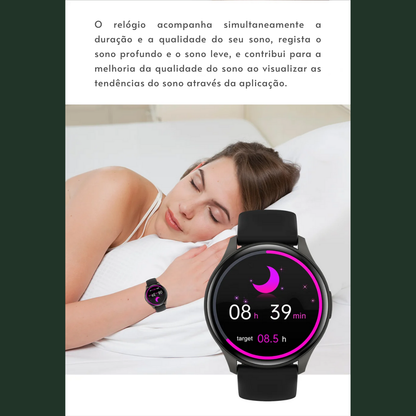 Smartwatch  com Tela AMOLED 1.43", Bluetooth e Monitoramento de Saúde – Compatível com Xiaomi, Huawei, Android e iOS