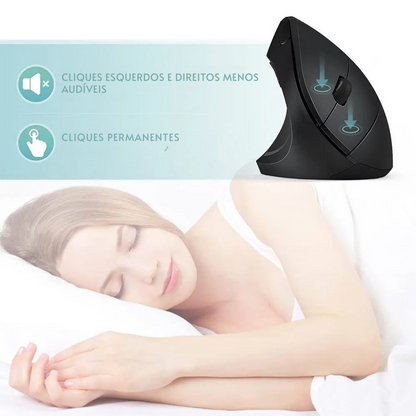 Mouse Vertical Ergonômico Sem Fio SUPMANGO | 2.4GHz | 6 Botões | 3 Níveis de DPI |