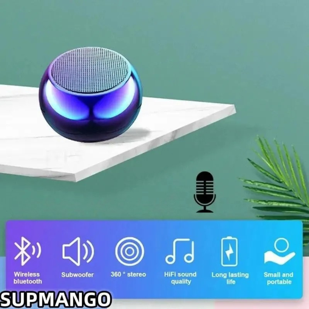 Caixa de Som Bluetooth Portátil Mini PHONEPACE – Subwoofer Surround em Aço