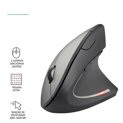 Mouse Vertical Ergonômico Sem Fio SUPMANGO | 2.4GHz | 6 Botões | 3 Níveis de DPI |