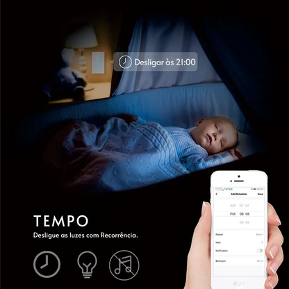 Interruptor de Parede Inteligente Alexa WiFi + RF433 Sem Fio – Controle por Voz, Compatível com Alexa e Google Home