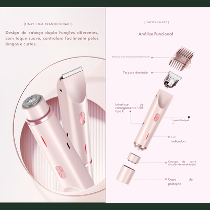 Aparador de Pelos Elétrico Feminino 2 em 1