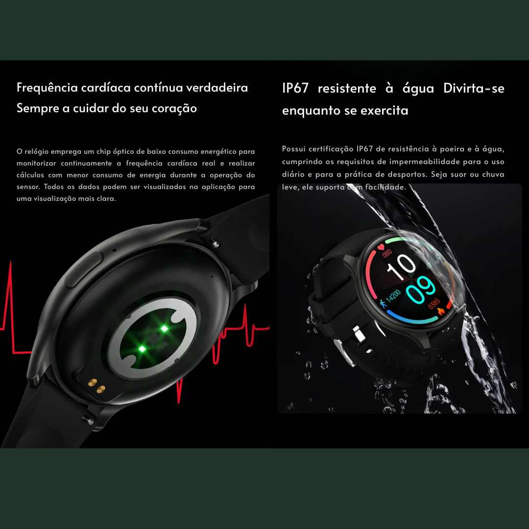 Smartwatch  com Tela AMOLED 1.43", Bluetooth e Monitoramento de Saúde – Compatível com Xiaomi, Huawei, Android e iOS