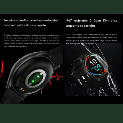 Smartwatch  com Tela AMOLED 1.43", Bluetooth e Monitoramento de Saúde – Compatível com Xiaomi, Huawei, Android e iOS