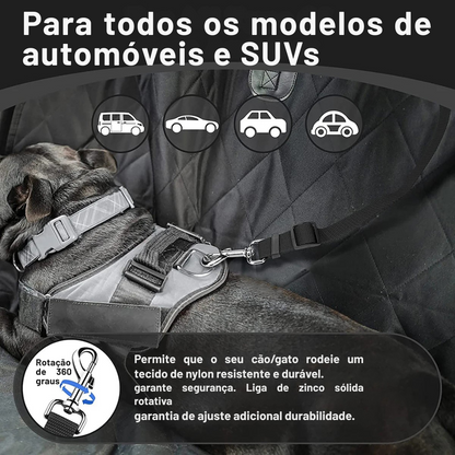 Cinto de Segurança para Cães e Gatos – Guia de Segurança com Presilha no Encosto de Cabeça, Ajustável