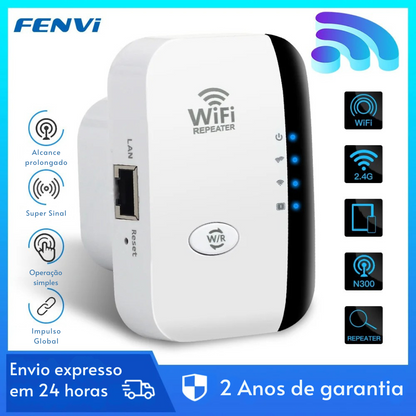 Repetidor de Sinal Wi-Fi FENVI 300Mbps – Amplificador de Sinal Sem Fio para Casa e Escritório