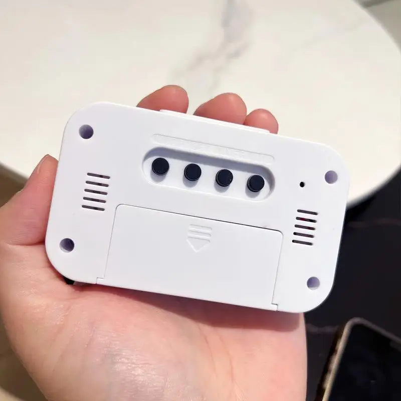 Relógio Despertador Digital com Visor LED – Função Soneca, Calendário e Temperatura