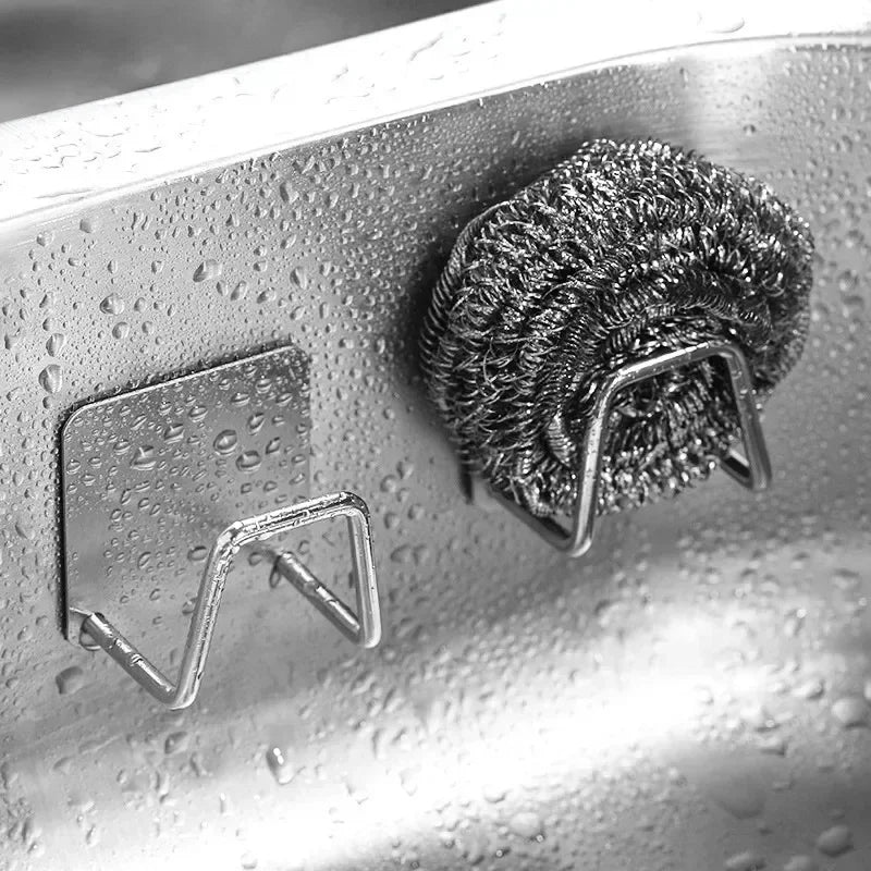 Suporte para Esponjas de Aço Inoxidável Auto-adesivo – Organizador de Armazenamento para Pia