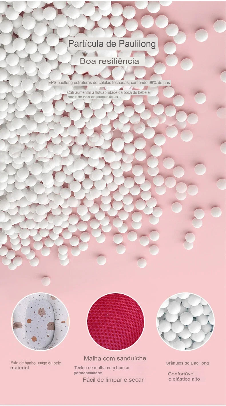 Almofada de Banho Dobrável Antiderrapante para Bebês - Conforto e Segurança