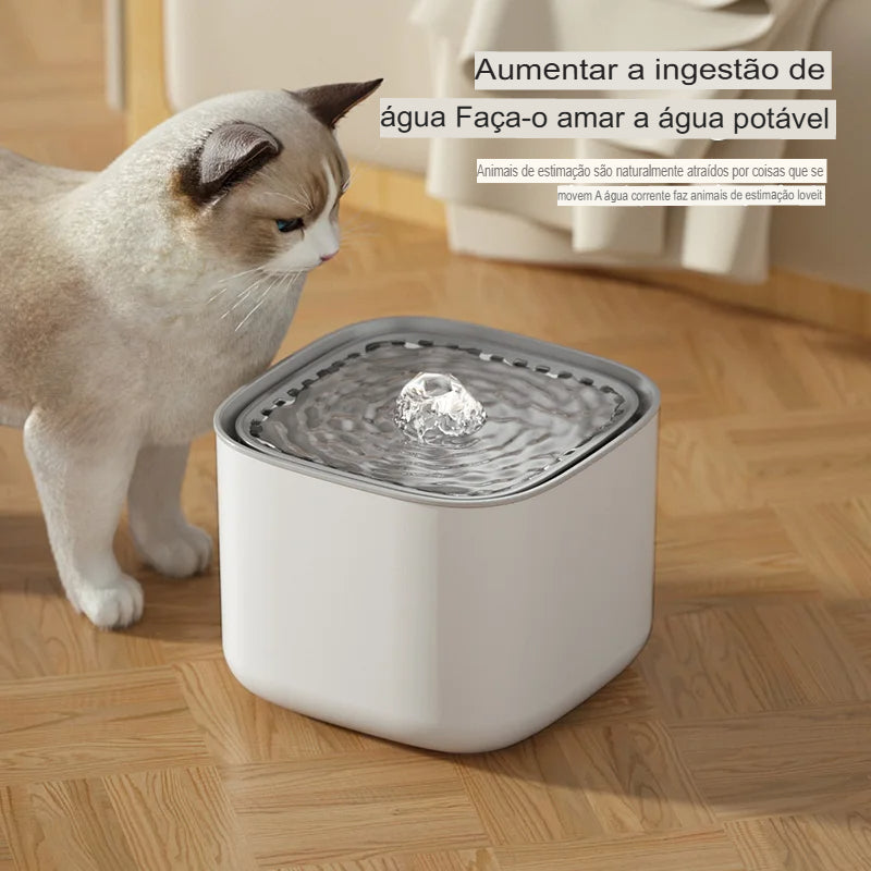Fonte de Água Automática para Gatos 3L – Filtragem, Recirculação e Silenciosa USB