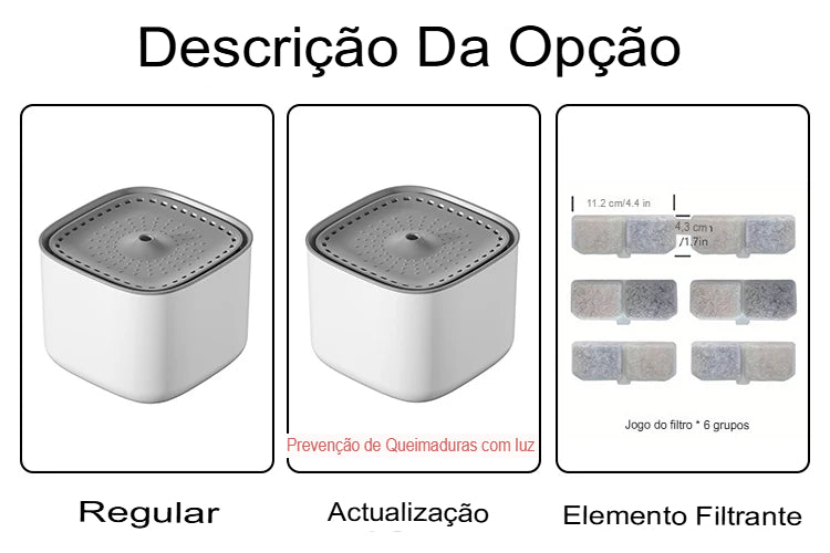 Fonte de Água Automática para Gatos 3L – Filtragem, Recirculação e Silenciosa USB