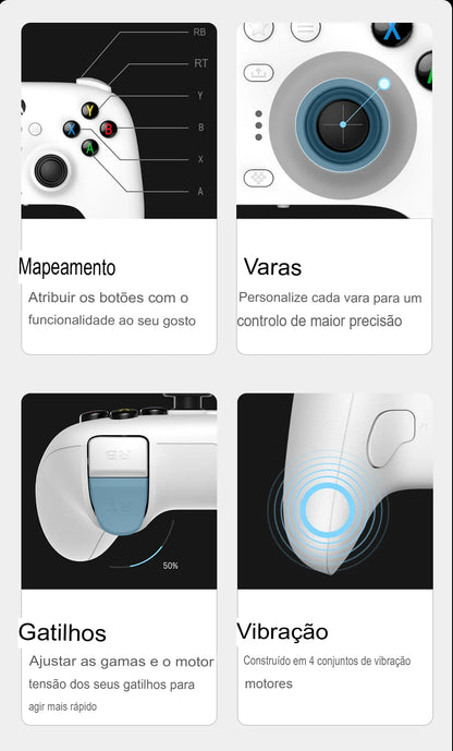 Controle com Fio 8BitDo Ultimate – Joystick com Sensor Hall Effect para Xbox e PC