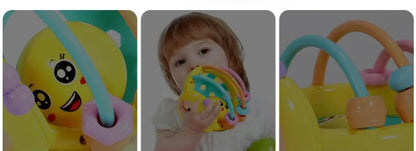 Bola Sensorial para Bebê 10cm com Chocalho - Andador Dobrável, Desenvolve Inteligência e Entretenimento para Bebês de 0 a 12 Meses