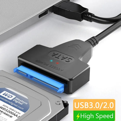 Cabo SATA para USB 3.0/2.0  | Até 6 Gbps | Compatível com HDD e SSD 2,5"